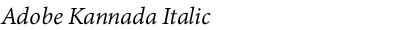 Adobe Kannada Italic
